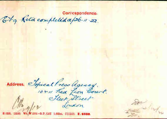medal card  J P Brooke