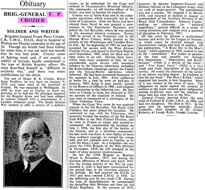 crozier obituary